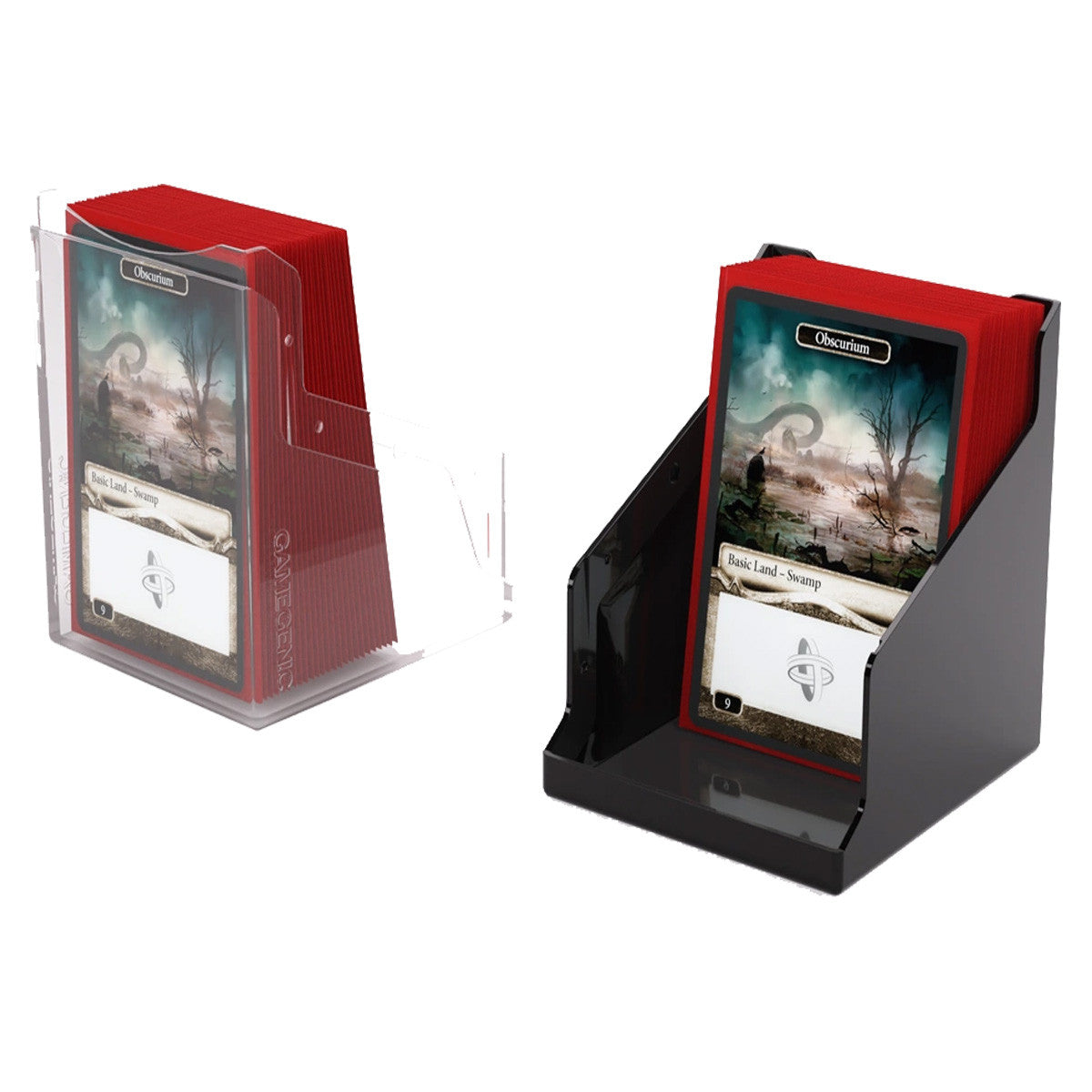 Gamegenic Bastion 100+ XL Deck Box Hold 100+ Double Sleeved Cards in Extra Thick Inner Sleeves Black Clear GGS22018ML