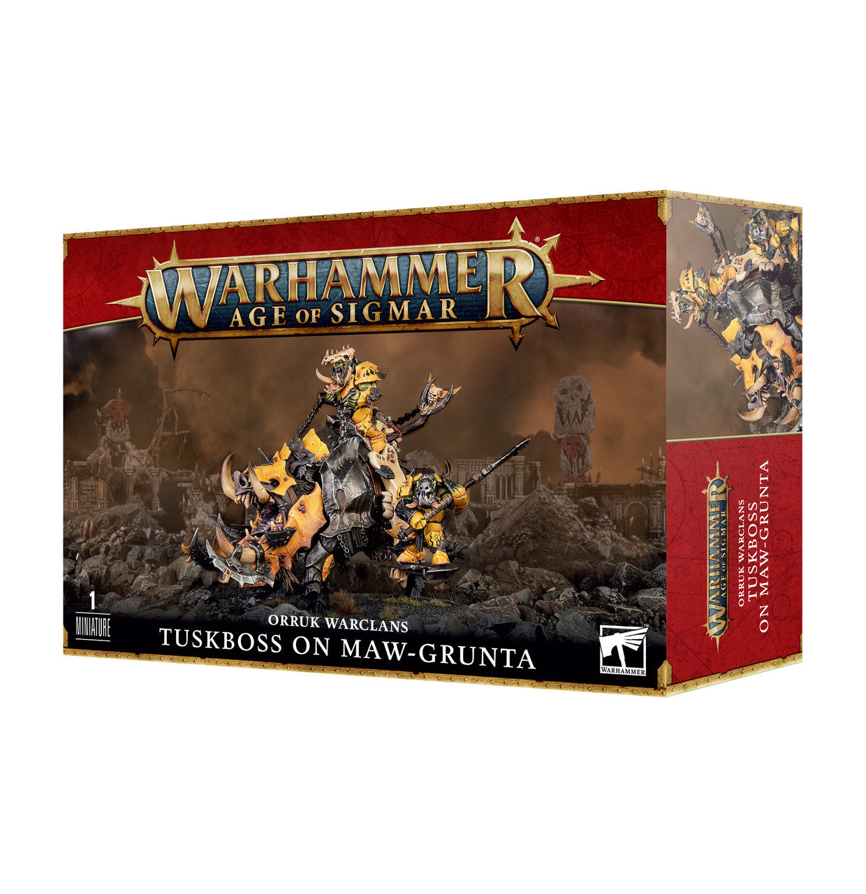 Games Workshop Warhammer Age of Sigmar Orruk Warclans Tuskboss on Maw Grunta 89-81