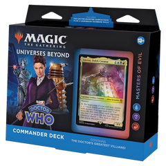 MTG Magic The Gathering CCG Universes Beyond Doctor Who Commander Deck Masters Of Evil Blue-Black-Red Single Pack MTG-DRWHO-CDC-MastersofEvil