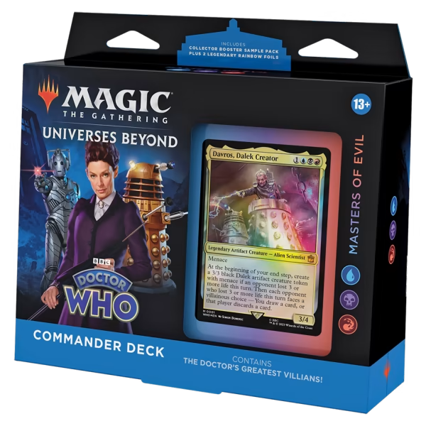 MTG Magic The Gathering CCG Universes Beyond Doctor Who Commander Deck Masters Of Evil Blue-Black-Red Single Pack MTG-DRWHO-CDC-MastersofEvil