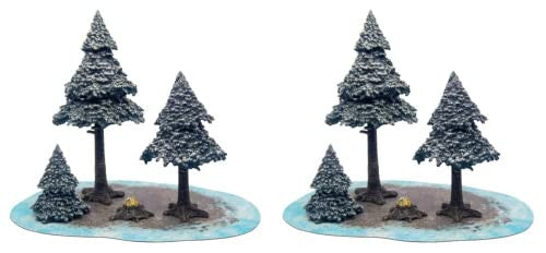 Monster Scenery Ice Wilds Snow Pine Forest Pre Painted Tabletop Game Scenery Bundle Pack of 2 MFC-10106K1-FBA