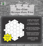 Role 4 Initiative Dry Erase Hexagon Dungeon Tiles Set 6 Inch - Pack of 33