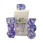 Role 4 Initiative Diffusion Large High Visibility Polyhedral Dice Set Cleric's Divinity with White Numbers 7 Ct R4i-50523-7C