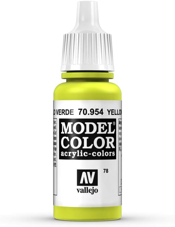 Vallejo Model Color Yellow Green 2 Non Toxic Paints 17ml VAL-70954