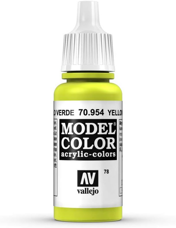 Vallejo Model Color Yellow Green 2 Non Toxic Paints 17ml VAL-70954
