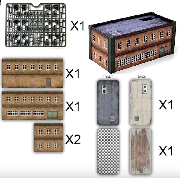Monster Fight Club Metropolis Cityscape Miniatures Small and Medium Rectangle Concrete Buildings MFC-15107