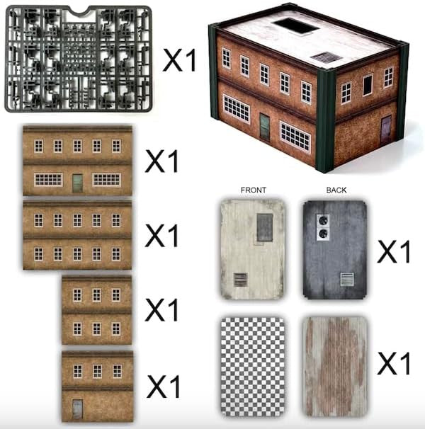 Monster Fight Club Metropolis Cityscape Miniatures Small and Medium Rectangle Concrete Buildings MFC-15107