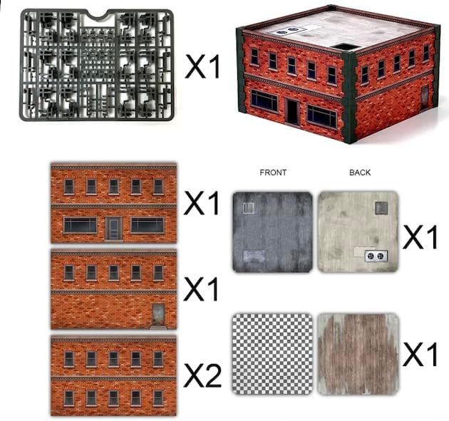 Monster Fight Club Metropolis Cityscape Miniatures Medium Square and Large Rectangle Brick Buildings MFC-15106