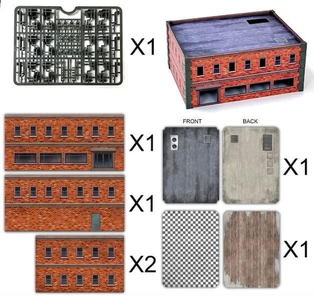 Monster Fight Club Metropolis Cityscape Miniatures Medium Square and Large Rectangle Brick Buildings MFC-15106
