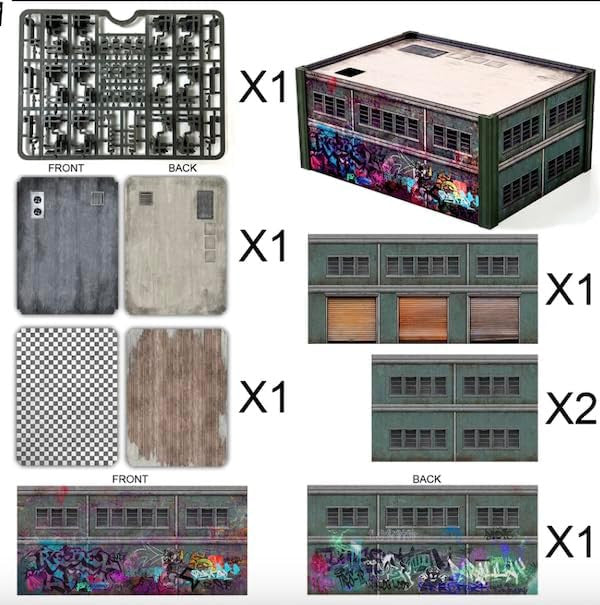 Monster Fight Club Metropolis Cityscape Miniatures Medium Square and Large Rectangle Steel Buildings MFC-15109