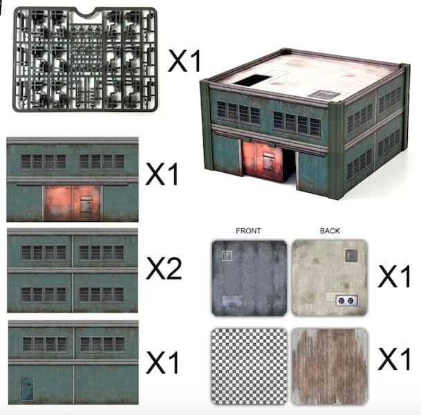 Monster Fight Club Metropolis Cityscape Miniatures Medium Square and Large Rectangle Steel Buildings MFC-15109