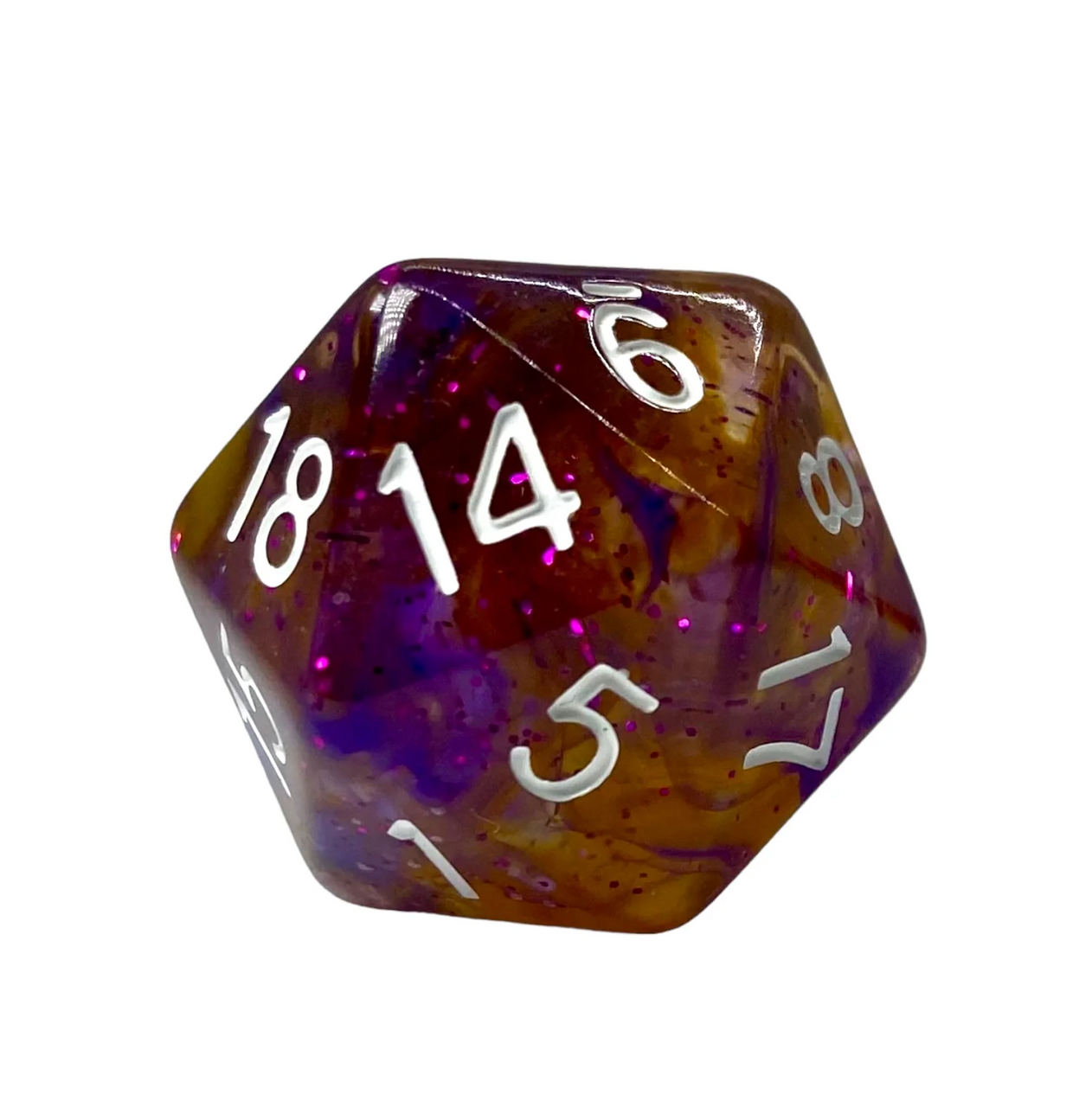 Role 4 Initiative Diffusion Large High Visibility Polyhedral Dice Set Warlock's Pa Ct with White Numbers 7 Ct R4i-50531-7C