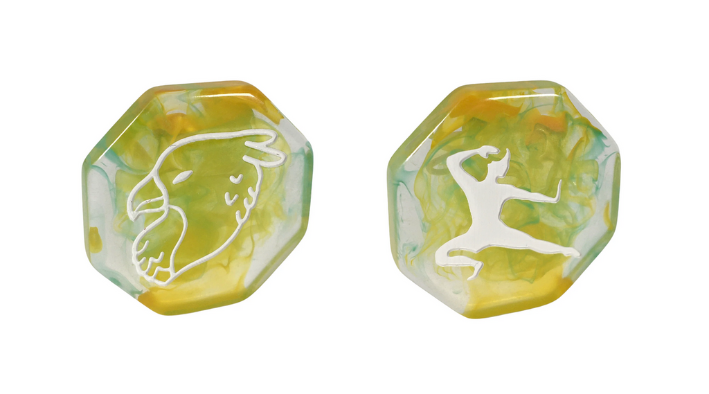 Role 4 Initiative Diffusion Large High Visibility Polyhedral Dice Set Monastic Discipline with White Numbers 7 Ct R4i-50526-7C