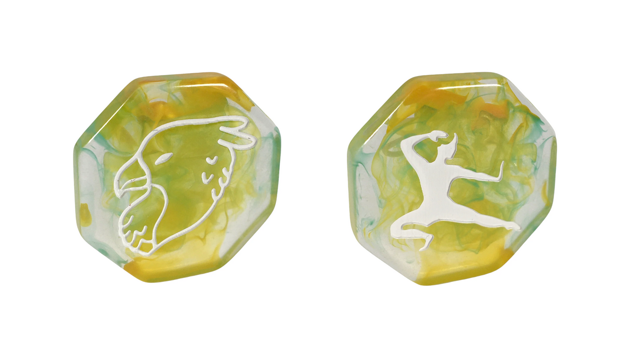 Role 4 Initiative Diffusion Large High Visibility Polyhedral Dice Set Druid's Circle with White Numbers 7 Ct R4i-50524-7C