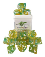 Role 4 Initiative Diffusion Large High Visibility Polyhedral Dice Set Druid's Circle with White Numbers 7 Ct R4i-50524-7C