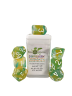 Role 4 Initiative Diffusion Large High Visibility Polyhedral Dice Set Druid's Circle with White Numbers 7 Ct R4i-50524-7C