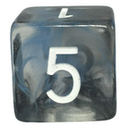 Role 4 Initiative Large High Visibility Polyhedral Dice Set Midnight Arch'd d4's with White Numbers 7 Ct R4i-50510-7C