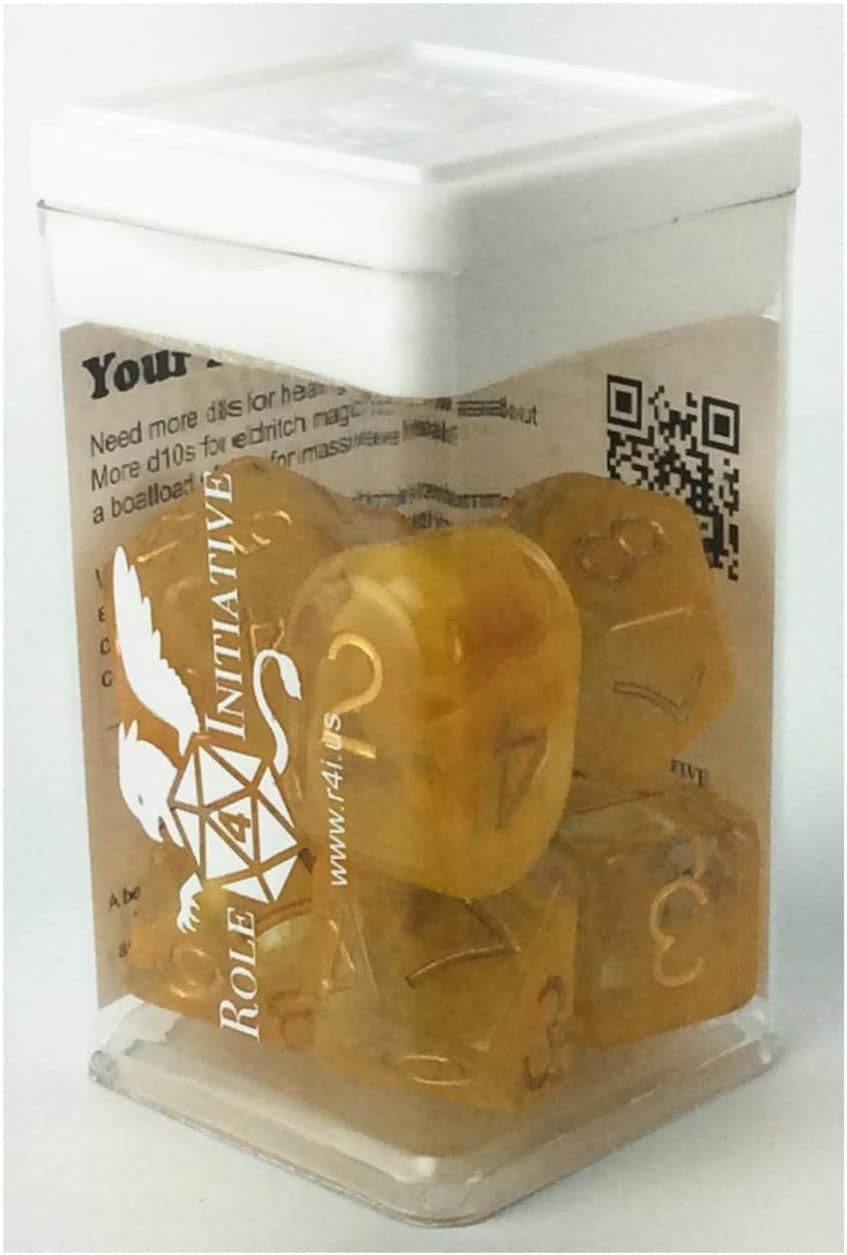 Role 4 Initiative Large High Visibility Polyhedral Dice Set El Dorado Arch'd4 7 Ct R4i-50412-7C