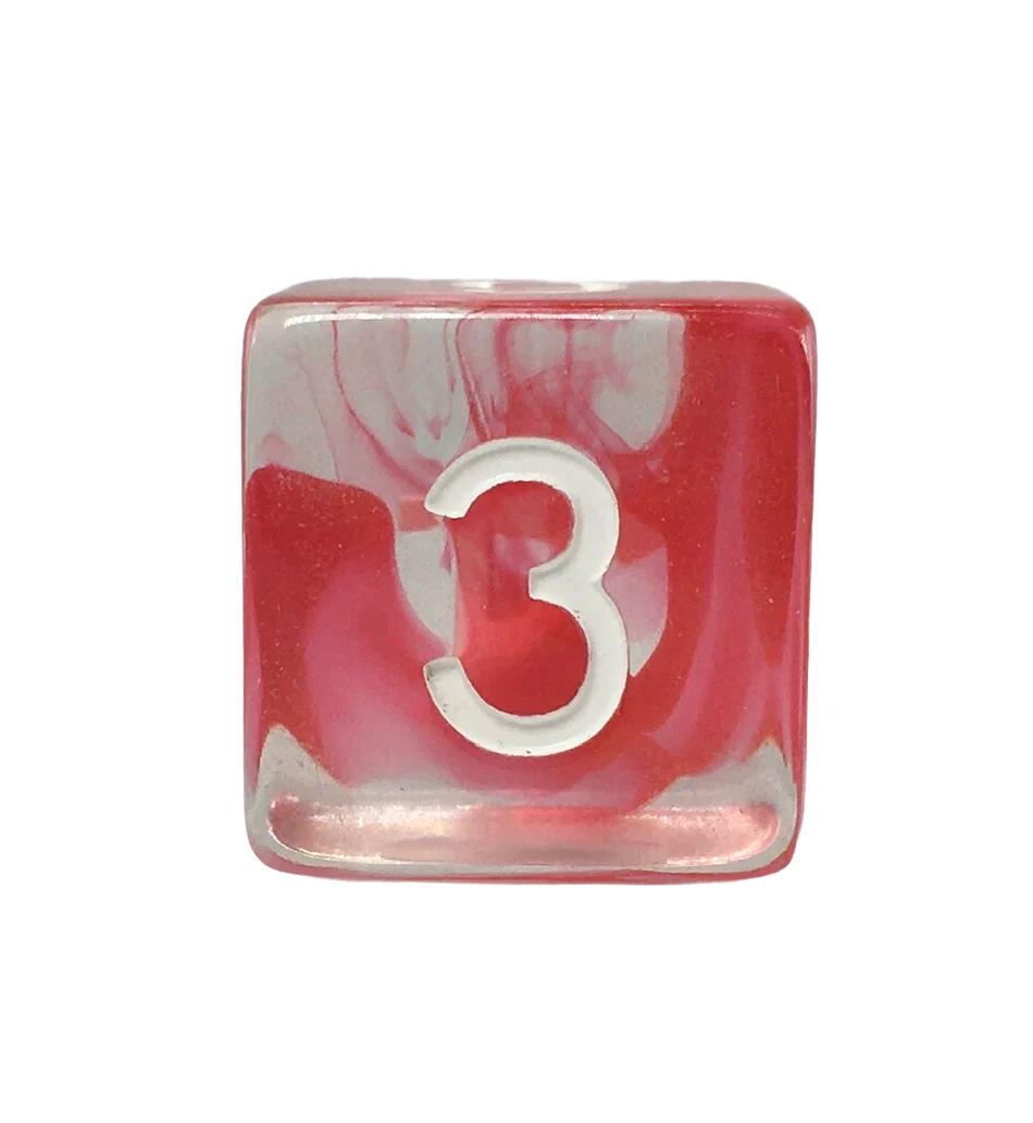 Role 4 Initiative Large High Visibility Polyhedral Dice Set Cherry Arch'd d4's with White Numbers 7 Ct R4i-50401-7C