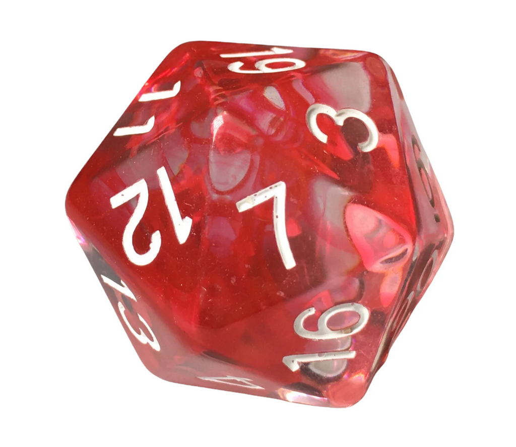 Role 4 Initiative Large High Visibility Polyhedral Dice Set Cherry Arch'd d4's with White Numbers 7 Ct R4i-50401-7C
