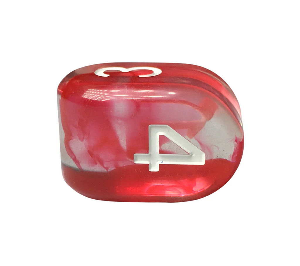 Role 4 Initiative Large High Visibility Polyhedral Dice Set Cherry Arch'd d4's with White Numbers 7 Ct R4i-50401-7C