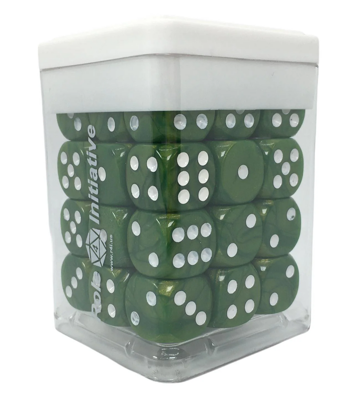 Role 4 Initiative Large High Visibility Polyhedral Dice Set Sea Dragon Shimmer with Arch'd4 White Ink 15 Ct R4i-50302-FC