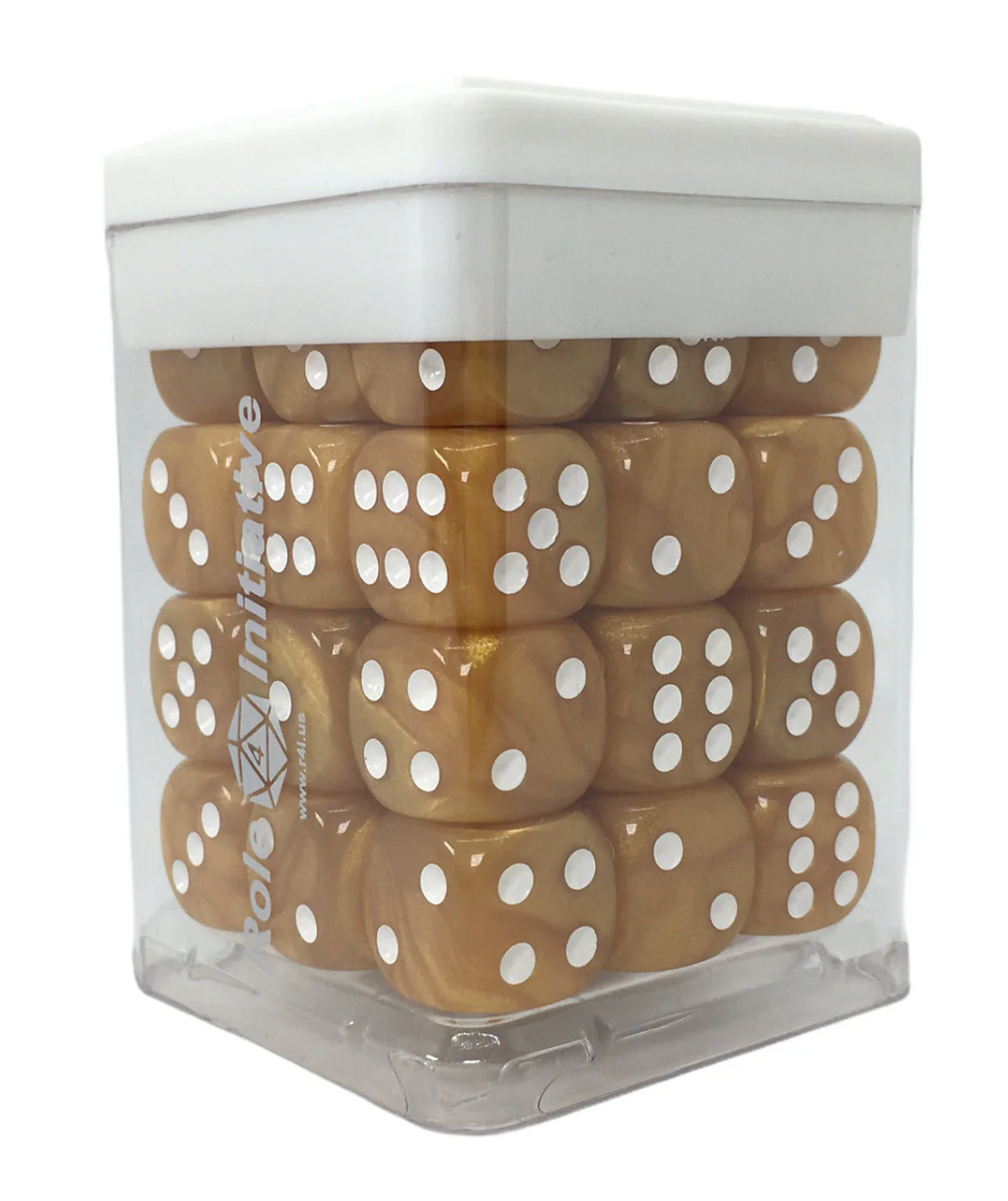 Role 4 Initiative Large High Visibility Polyhedral Dice Set Marble Caramel with White Arch'd4 15 Ct R4i-50206-FC