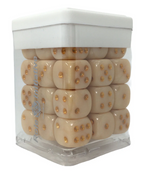 Role 4 Initiative Large High Visibility Polyhedral Dice Marble Latte with Arch'd4 7 Ct R4i-50205-7C