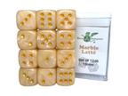 Role 4 Initiative Large High Visibility Polyhedral Dice Marble Latte with Arch'd4 7 Ct R4i-50205-7C