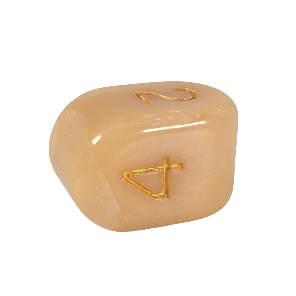 Role 4 Initiative Large High Visibility Polyhedral Dice Marble Latte with Arch'd4 7 Ct R4i-50205-7C