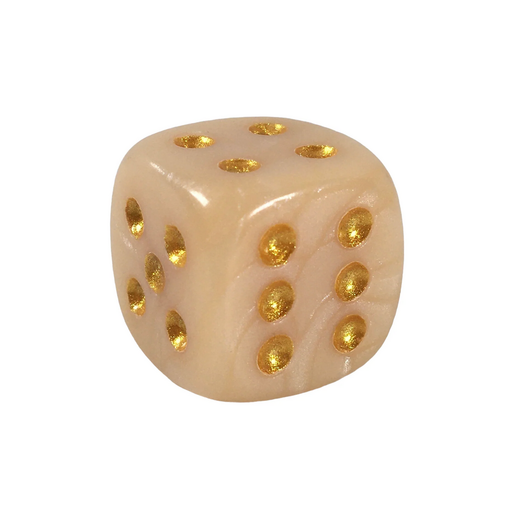 Role 4 Initiative Large High Visibility Polyhedral Dice Marble Latte with Arch'd4 7 Ct R4i-50205-7C
