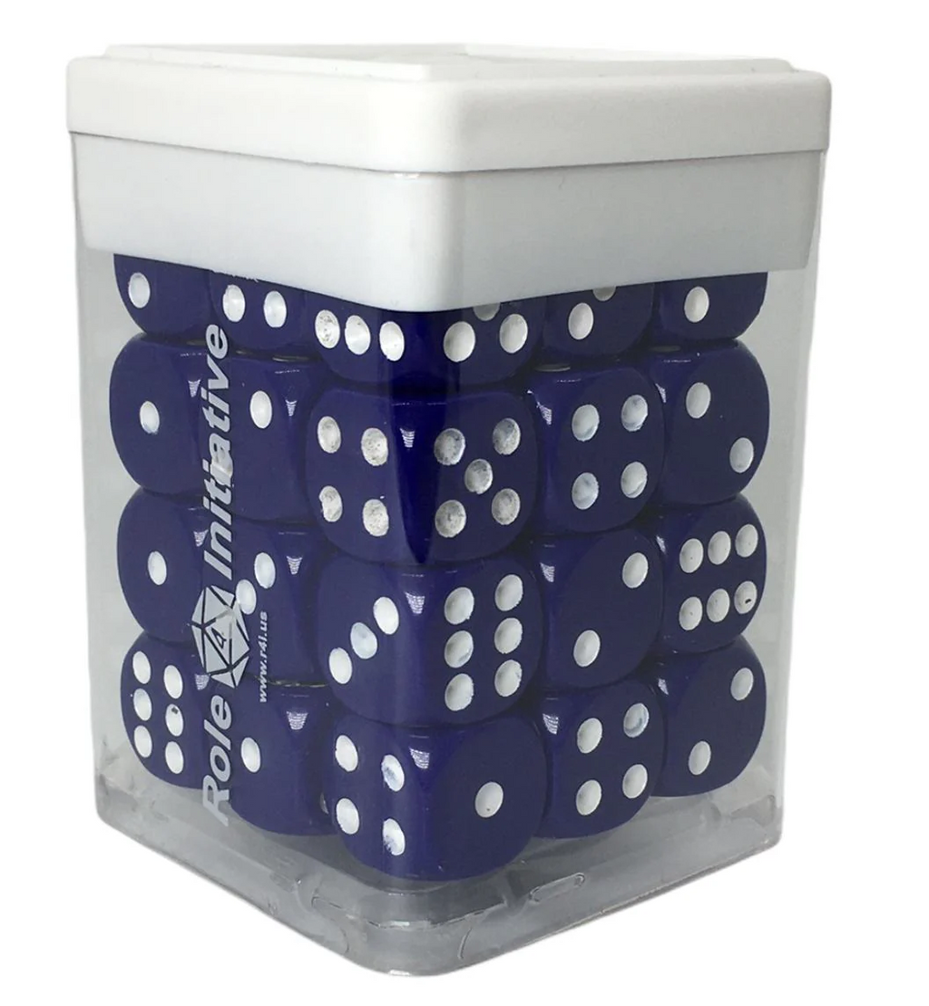 Role 4 Initiative Poly Dice Set Marble Blue with White Numbers Arch'd4 15 Ct R4i-50201-FC