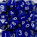 Role 4 Initiative Poly Dice Set Marble Blue with White Numbers Arch'd4 15 Ct R4i-50201-FC