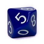 Role 4 Initiative Poly Dice Set Marble Blue with White Numbers Arch'd4 15 Ct R4i-50201-FC