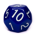 Role 4 Initiative Poly Dice Set Marble Blue with White Numbers Arch'd4 15 Ct R4i-50201-FC