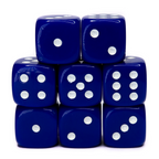 Role 4 Initiative Poly Dice Set Marble Blue with White Numbers Arch'd4 15 Ct R4i-50201-FC
