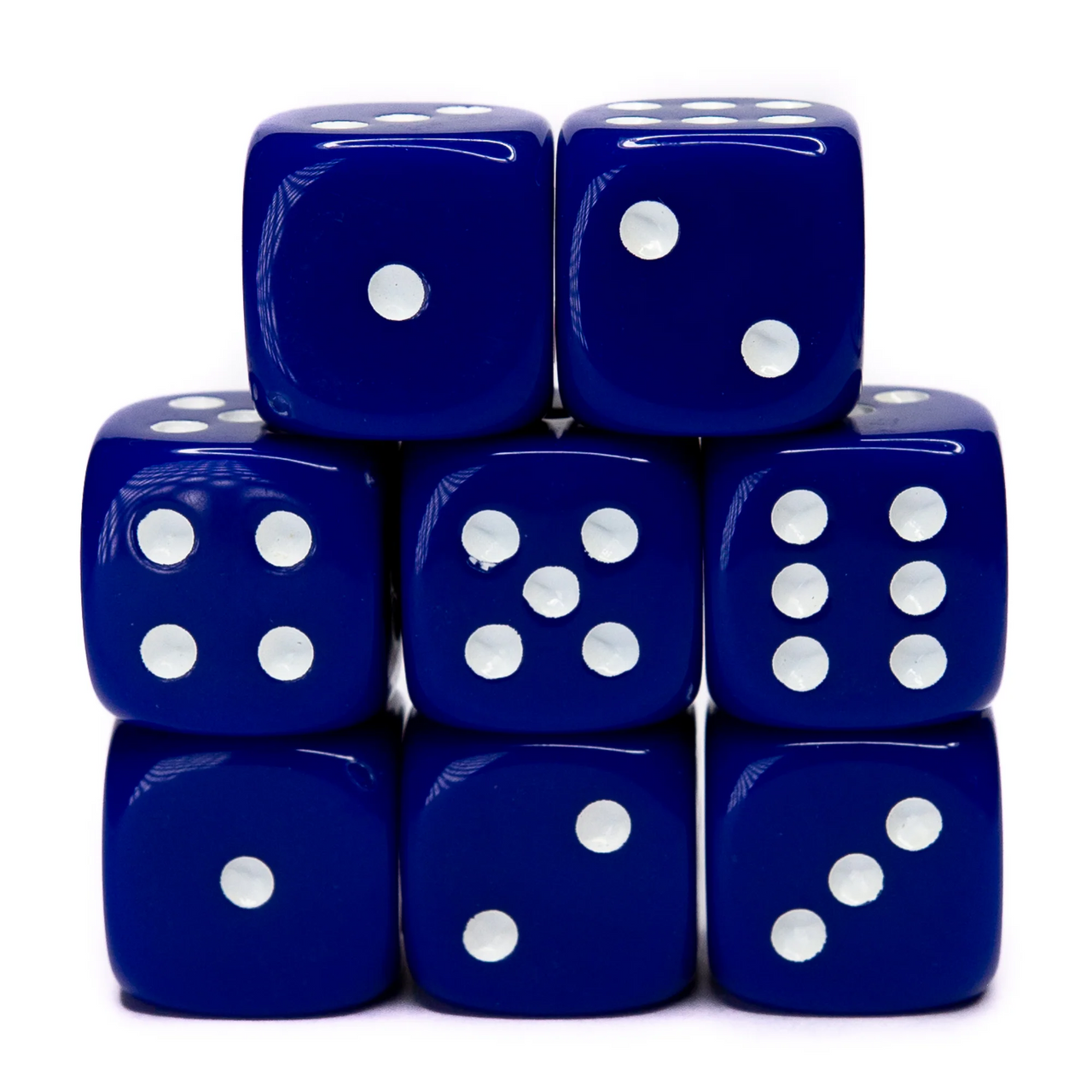 Role 4 Initiative Poly Dice Set Marble Blue with White Numbers Arch'd4 15 Ct R4i-50201-FC