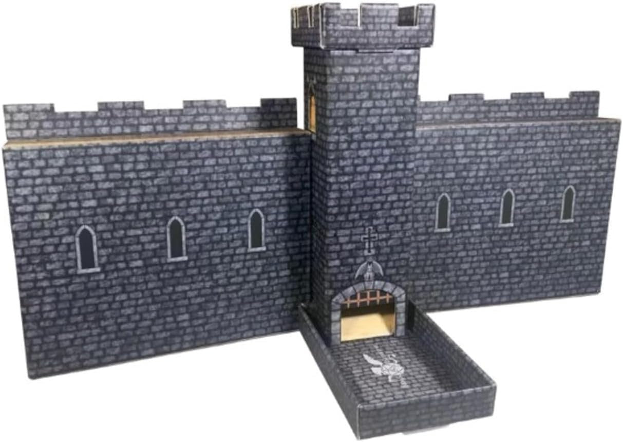 Role 4 Initiative Dark Castle Keep Dice Tower & 2 Wall DM Screens with Magnetic Initiative Turn Tracker R4i-44023