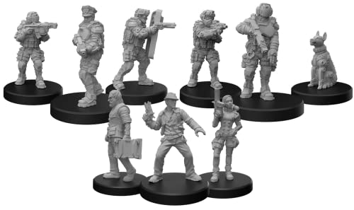 Monster Fight Club Cyberpunk Red Miniatures Bundle: Lawmen A, B, and Edge Runners E (3 Items)