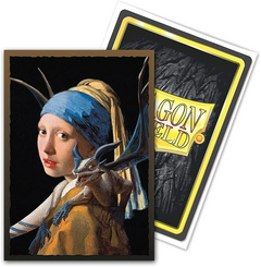Dragon Shield Sleeves Standard Size Box Brushed Art Girl With The Pearl Earring 100 Ct AT-12058