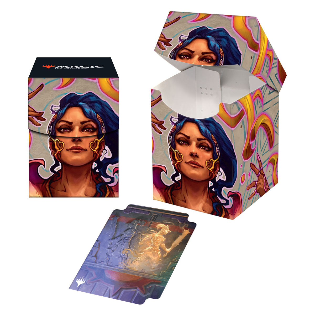 Ultra Pro MTG The Lost Caverns of Ixalan 100+ Card Deck Box Saheeli the Sunâ€™s Brilliance for Magic The Gathering Protect & Store Commander MTG Decks Collectible Card Storage