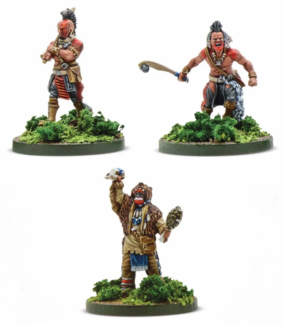 Mythic Earth Tribal Nations Sachem Warlord 3 Metal Miniature Figures Set MSMA02