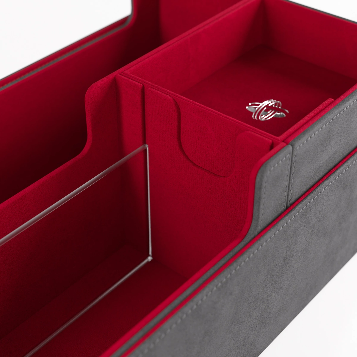 Gamegenic Cards Lair 1000+ Pro Grey/Red Card Friendly Design Adaptive Storage Innovation For Secure And Flexible Organization In TCG And Card Games GGS20170ML