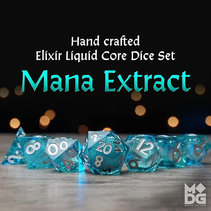 Metallic Dice Games d20 Liquid Core Elixir Dice Mana Extract Role Playing Game Dice for Dungeons and Dragons MTD95520