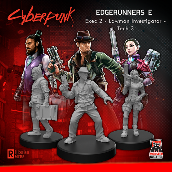 Monster Fight Club Cyberpunk RED Miniatures Edgerunners E ExecLawman Investgator Tech OOS MFC33016