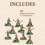 Mythic Earth Tribal Nations Mohawk Warriors With Tomahawks 5 Metal Miniature Figures Set MSMA15