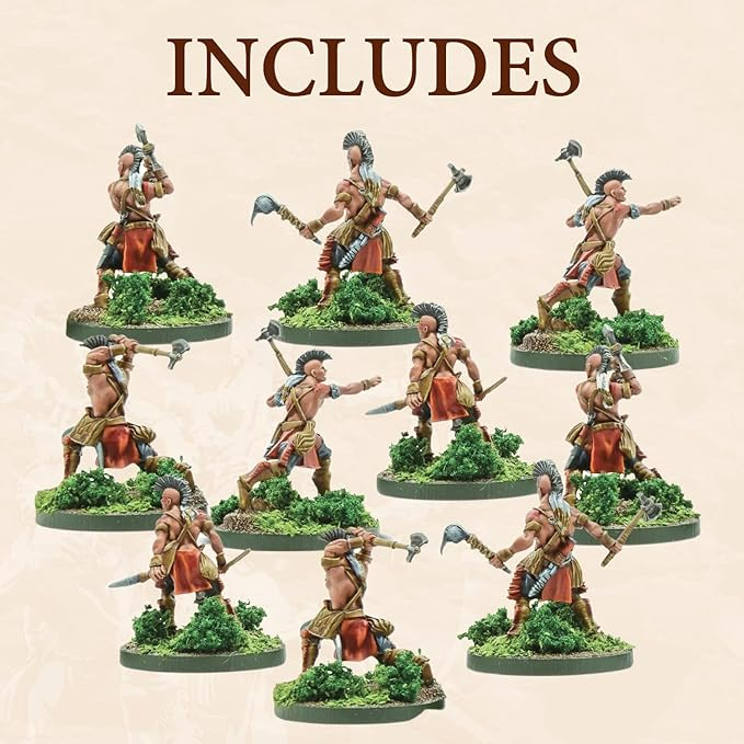 Mythic Earth Tribal Nations Mohawk Warriors With Tomahawks 5 Metal Miniature Figures Set MSMA15