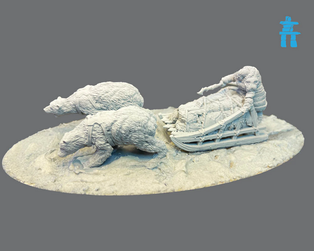 Mythic Earth Tuvaak Master On Nanuq Qamutiik Inuit 3 Resin Miniatures Figures Set MSMA49