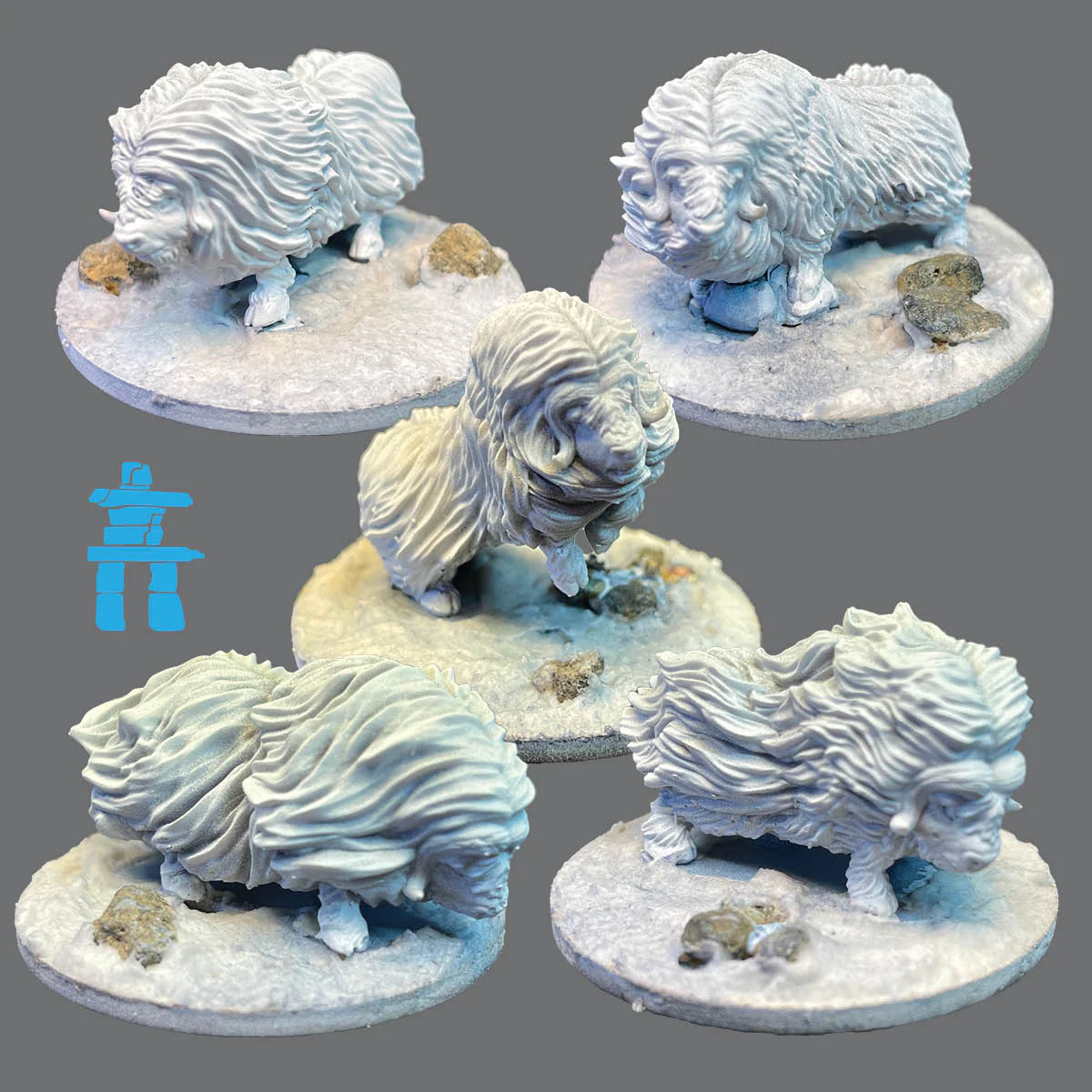 Mythic Earth Omingmaks Inuit 5 Resin Figures Miniatures Set MSMA54