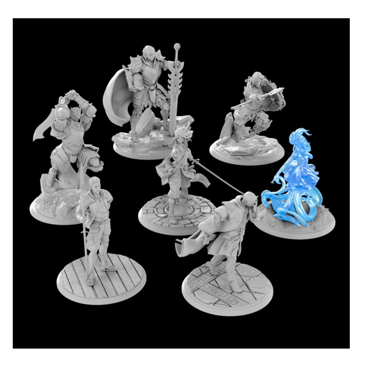 Cosmere RPG Stormlight Archive Way of Kings Premium Unpainted Miniatures Set 7 Minis Pack BWG-WoK-7P